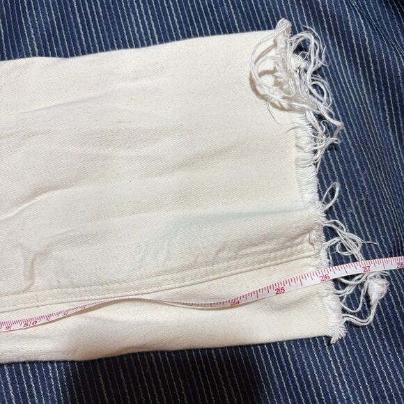 J.Crew Demi Boot Crop Jeans Women 27 Ivory Raw Hem Coastal Cowgirl Resortcore - Picture 8 of 11